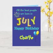 July Birthday Folded Greeting Card カード (黄色い花)