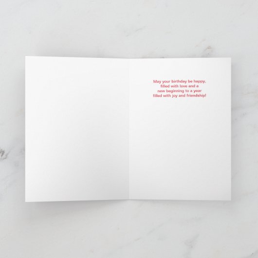 July Birthday Pink Waterlilies and Koi Fish カード (内部)