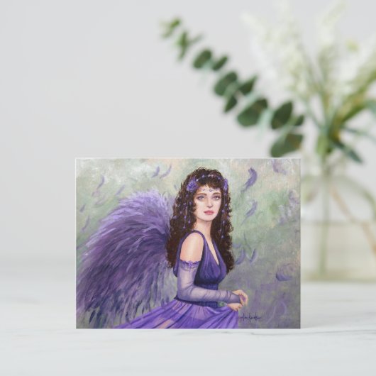 July Fairy byファンタジーアーティストLori Karels ポストカード (スタンド正面)