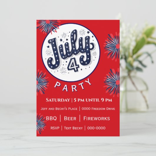 July Fourth with Fireworks in Red White and Blue  (スタンド正面)