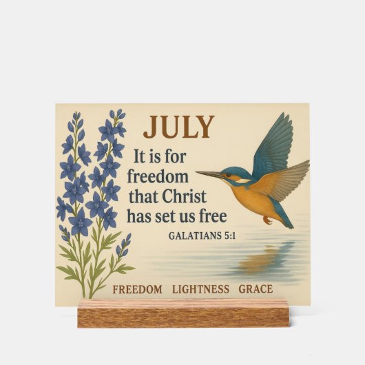 July Freedom Inspirational Hummingbird  アクリルサイン (正面)