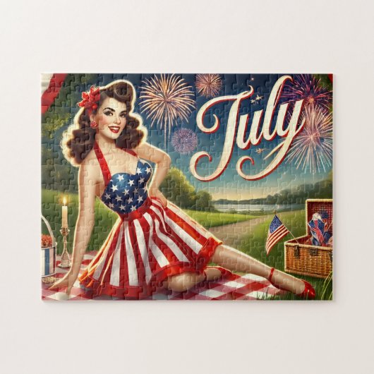 July Independence Pin-Up Celebration ジグソーパズル (横)