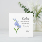 July Larkspur Personalized Birthday カード (スタンド正面)