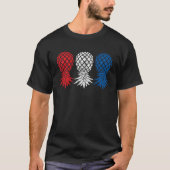 July Patriotic Red White Blue Upside Down Pineappl Tシャツ (正面)