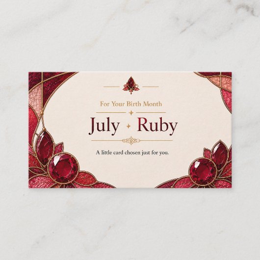 July Ruby Birthstone Shop Card 名刺