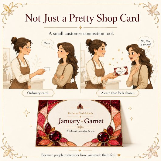 July Ruby Birthstone Shop Card 名刺