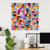 Jumble Alphabet Pattern ポスター (ホームオフィス)