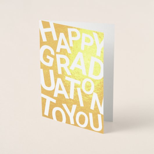 Jumbled Letters Graduation Card, Modern Graduation 箔カード (正面)