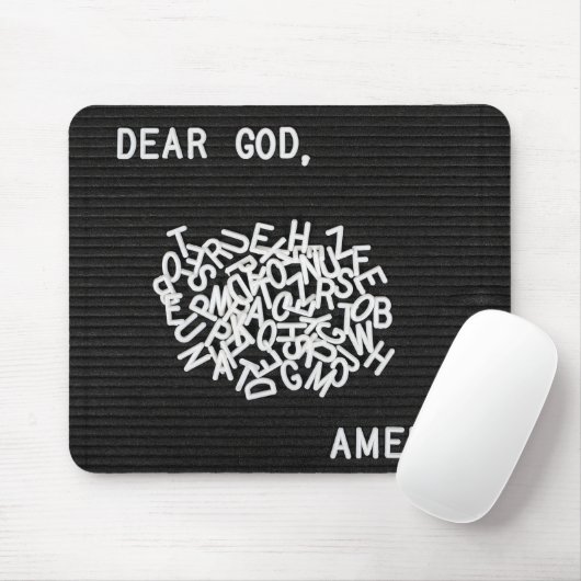 Jumbled Prayer Letters On Black Felt Board  マウスパッド (マウス)