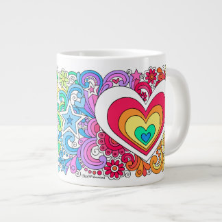 JUMBO サイケデリック Groovy Peace Sign & Love Mug ♥ ジャンボコーヒーマグカップ