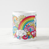JUMBO サイケデリック Peace Love and Happiness Mug ♥ ジャンボコーヒーマグカップ (正面)