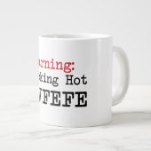 JUMBO 20ozスモッキング熱いCovfefeトランプ引用文ユーモア ジャンボコーヒーマグカップ (正面右)