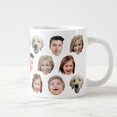 Jumbo Custom Baby Kids Family Face 5 Photos ジャンボコーヒーマグカップ (右)