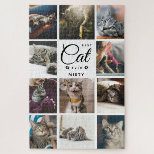 Jumbo Custom Cat Pet Photo Collage Paw ジグソーパズル