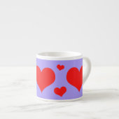 Jumbo-Esspresso-Tasse, mit roten Herzen エスプレッソカップ (正面右)