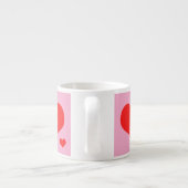 Jumbo-Esspresso-Tasse, rosa, mit roten Herzen エスプレッソカップ (裏面)