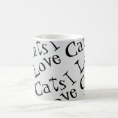 Jumbo I Love Cats Black and White Graphicトート コーヒーマグカップ (中央)