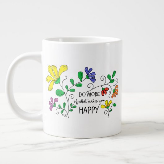 JUMBO Mug 20 oz. Whimsical Floral Design ジャンボコーヒーマグカップ (左)