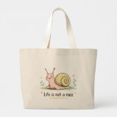 Jumbo Snail Design Tote | Life Is Not a Race   ラージトートバッグ (裏面)