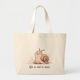 Jumbo Snail Design Tote | Life Is Not a Race   ラージトートバッグ