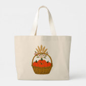 🛒 **Jumbo Tote Bag Pumpkins & Wheat Basket ラージトートバッグ (裏面)