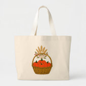 🛒 **Jumbo Tote Bag Pumpkins & Wheat Basket ラージトートバッグ (正面)