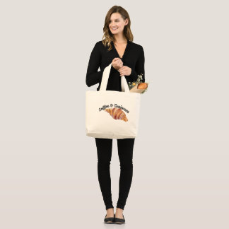 Jumbo tote bag with croissant design  ラージトートバッグ