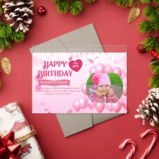 Jump and Play Birthday Invitation Photo Card  アクリル招待状 (インサイチュ (クリスマス))