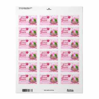 Jump and Play Birthday Invitation Photo Card  ラベル