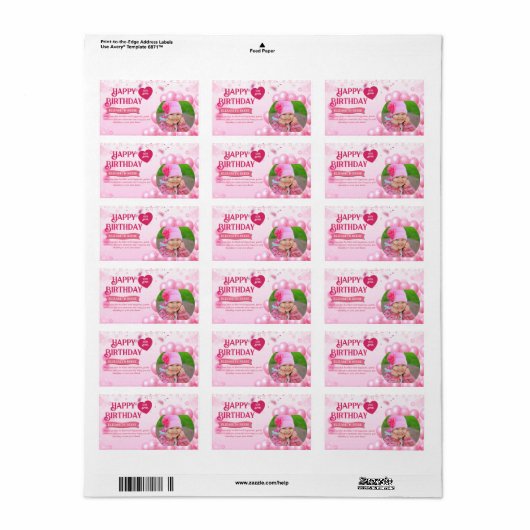 Jump and Play Birthday Invitation Photo Card  ラベル (フルシート)