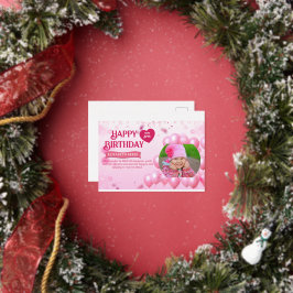 Jump and Play Birthday Invitation Photo Card  箔招待状ポストカード