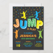 Jump Bounce House Birthday Party 招待状 (正面)