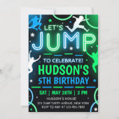 Jump Party Invitation Trampoline Birthday 招待状 (正面)