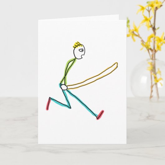 Jump Rope Skipping Stickman カード (黄色い花)