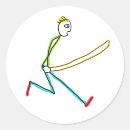 Jump Rope Skipping Stickman ラウンドシール