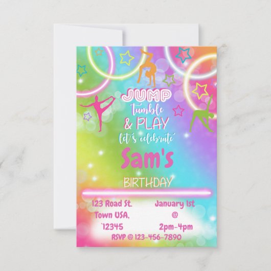 Jump, Tumble, and Play Birthday! 出欠カード (正面)