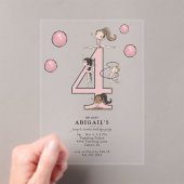 Jump & Tumble Gymnastics 4th Birthday Party アクリル招待状 (インサイチュ (ポータブル))
