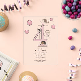 Jump & Tumble Gymnastics 4th Birthday Party アクリル招待状