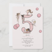 Jump & Tumble Gymnastics 5th Birthday Party 招待状 (正面)