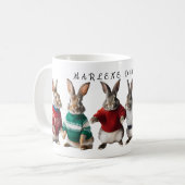 Jumpersのウサギかわいいバニー編み物恋人 コーヒーマグカップ (正面左)