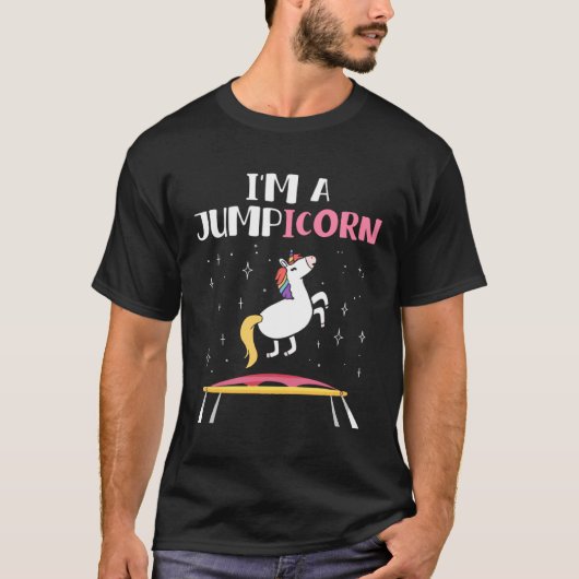 Jumpicorn Unicorn Trampoline Trampolining Workout  Tシャツ (正面)