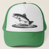 jumping atlantic salmon fish キャップ (正面)