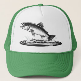 jumping atlantic salmon fish キャップ