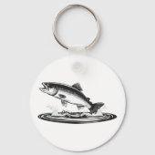 jumping atlantic salmon fish キーホルダー (正面)