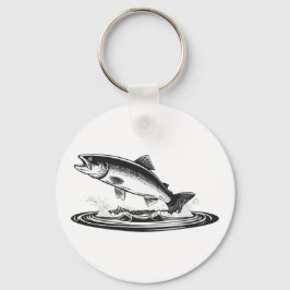 jumping atlantic salmon fish キーホルダー