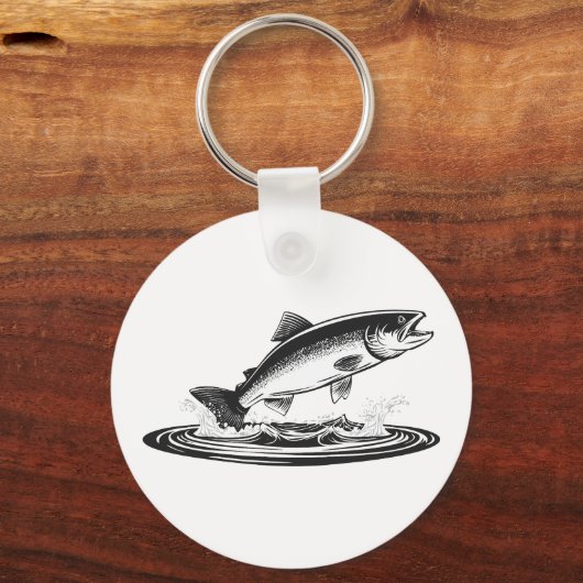 jumping atlantic salmon fish キーホルダー (裏面)