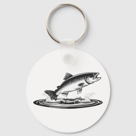 jumping atlantic salmon fish キーホルダー (裏面)