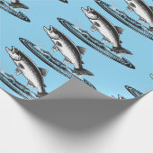 jumping atlantic salmon fish ラッピングペーパー (角)