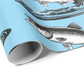 jumping atlantic salmon fish ラッピングペーパー (ロールコーナー)