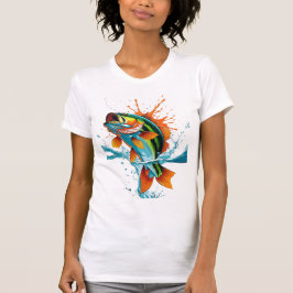 Jumping Bass in Splash Colors Tシャツ